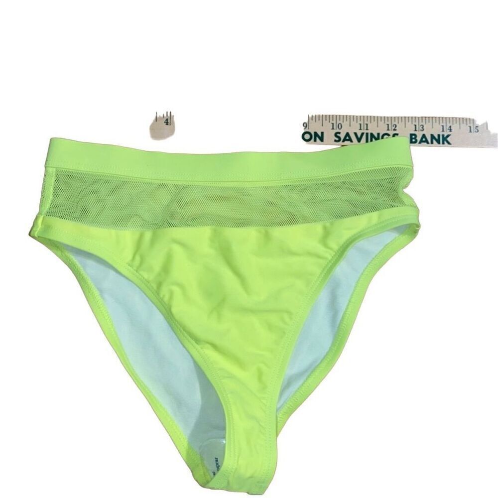 Fashion Nova Neon Yellow Long Sleeve Mesh Bikini Set - Picture 3 of 7